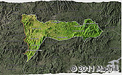 Satellite 3D Map of Madriz, darken, semi-desaturated