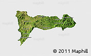 Satellite 3D Map of Madriz, single color outside