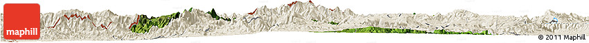 Satellite Horizon Map of Madriz, shaded relief outside