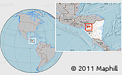 Gray Location Map of Madriz, highlighted country, hill shading