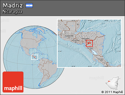 Gray Location Map of Madriz, hill shading