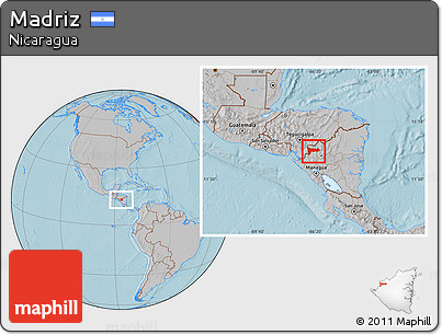Gray Location Map of Madriz, hill shading