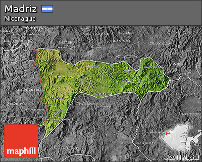 Satellite Map of Madriz, desaturated