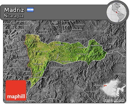 Satellite Map of Madriz, desaturated