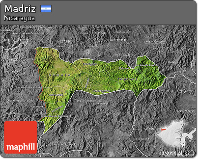 Satellite Map of Madriz, desaturated