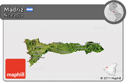 Satellite Panoramic Map of Madriz, cropped outside