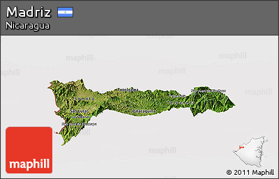 Satellite Panoramic Map of Madriz, cropped outside