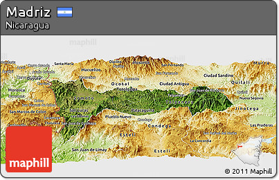 Satellite Panoramic Map of Madriz, physical outside