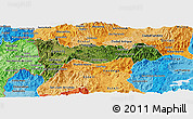 Satellite Panoramic Map of Madriz, political shades outside