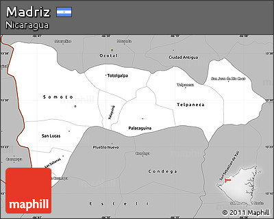 Gray Simple Map of Madriz