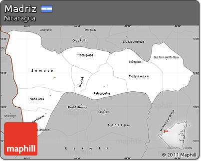 Gray Simple Map of Madriz