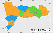 Political Simple Map of Madriz, single color outside