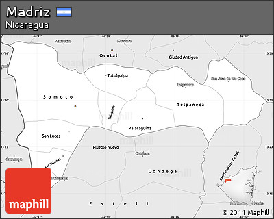 Silver Style Simple Map of Madriz