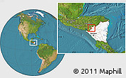 Satellite Location Map of Somoto, highlighted country