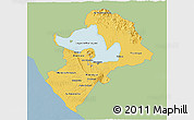 Savanna Style 3D Map of Managua, single color outside