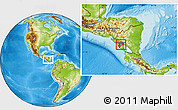 Physical Location Map of Managua, within the entire country