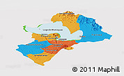 Political Panoramic Map of Managua, cropped outside
