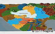 Political Panoramic Map of Managua, darken