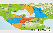 Political Panoramic Map of Managua, physical outside