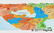 Political Panoramic Map of Managua, political shades outside