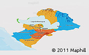 Political Panoramic Map of Managua, single color outside