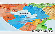 Political Shades Panoramic Map of Managua