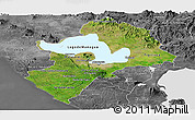 Satellite Panoramic Map of Managua, desaturated