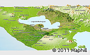 Satellite Panoramic Map of Managua, physical outside