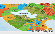 Satellite Panoramic Map of Managua, political outside