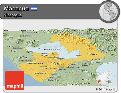 Savanna Style Panoramic Map of Managua