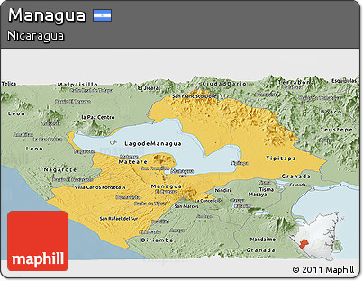 Savanna Style Panoramic Map of Managua