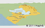 Savanna Style Panoramic Map of Managua, single color outside