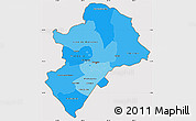 Political Shades Simple Map of Managua, cropped outside