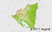 Physical Map of Nicaragua, cropped outside