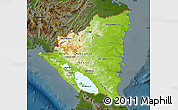 Physical Map of Nicaragua, darken
