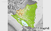 Physical Map of Nicaragua, desaturated