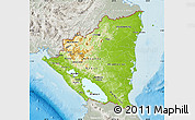 Physical Map of Nicaragua, lighten, semi-desaturated, land only