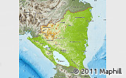 Physical Map of Nicaragua, semi-desaturated, land only