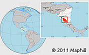 Gray Location Map of Lago de Nicaragua, highlighted country, highlighted parent region