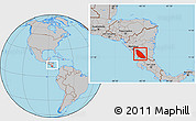 Gray Location Map of Lago de Nicaragua, highlighted parent region, within the entire country