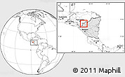 Blank Location Map of Ocotal, highlighted country, within the entire country