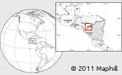 Blank Location Map of Ocotal, highlighted country, highlighted parent region