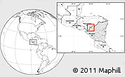 Blank Location Map of Ocotal, highlighted country