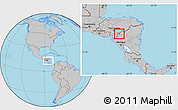 Gray Location Map of Ocotal, within the entire country