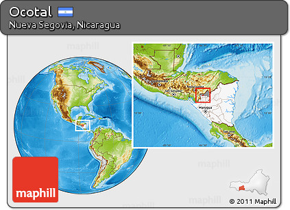 Physical Location Map of Ocotal, highlighted country, highlighted parent region