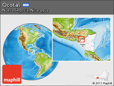 Physical Location Map of Ocotal, highlighted country, highlighted parent region