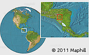 Satellite Location Map of Ocotal, within the entire country