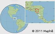 Savanna Style Location Map of Ocotal, within the entire country