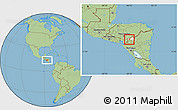 Savanna Style Location Map of Ocotal, highlighted parent region