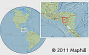Savanna Style Location Map of Ocotal, hill shading